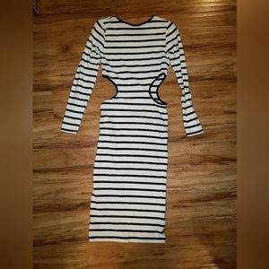 Topshop striped white and dark blue dress
